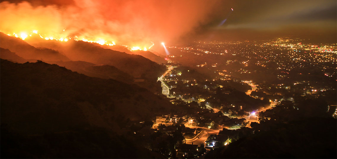 Aerial photo of wildfire
