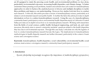 Health disparities research