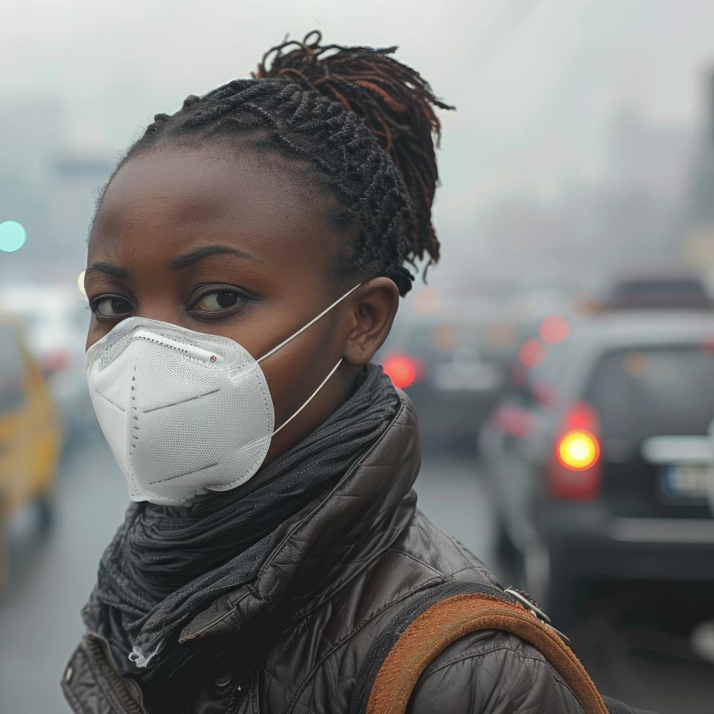 face of a woman with a mask
