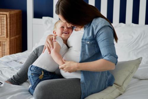 Mom holding baby