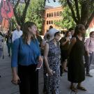 Scientists and community members walking