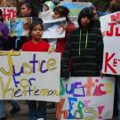 Parents and their children protesting in Kettleman City, California.