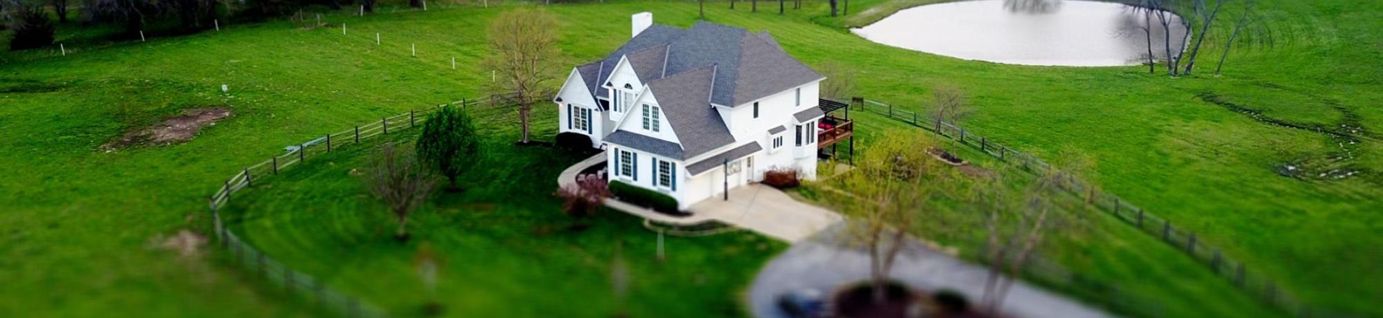 Old farmhouse on farmland